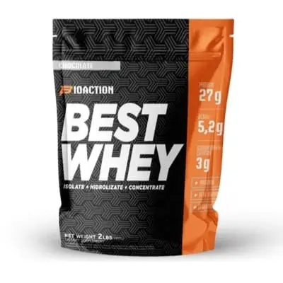 [805] Best whey bio action 2lb - proteina con creatina (Frutilla)
