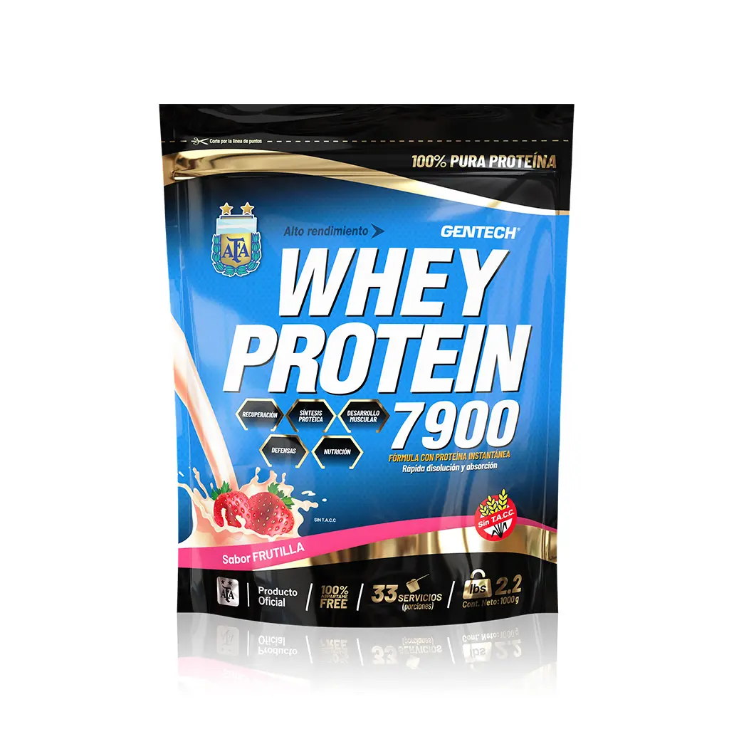 [75] Proteina whey 7900 gentech 1kg (Frutilla)