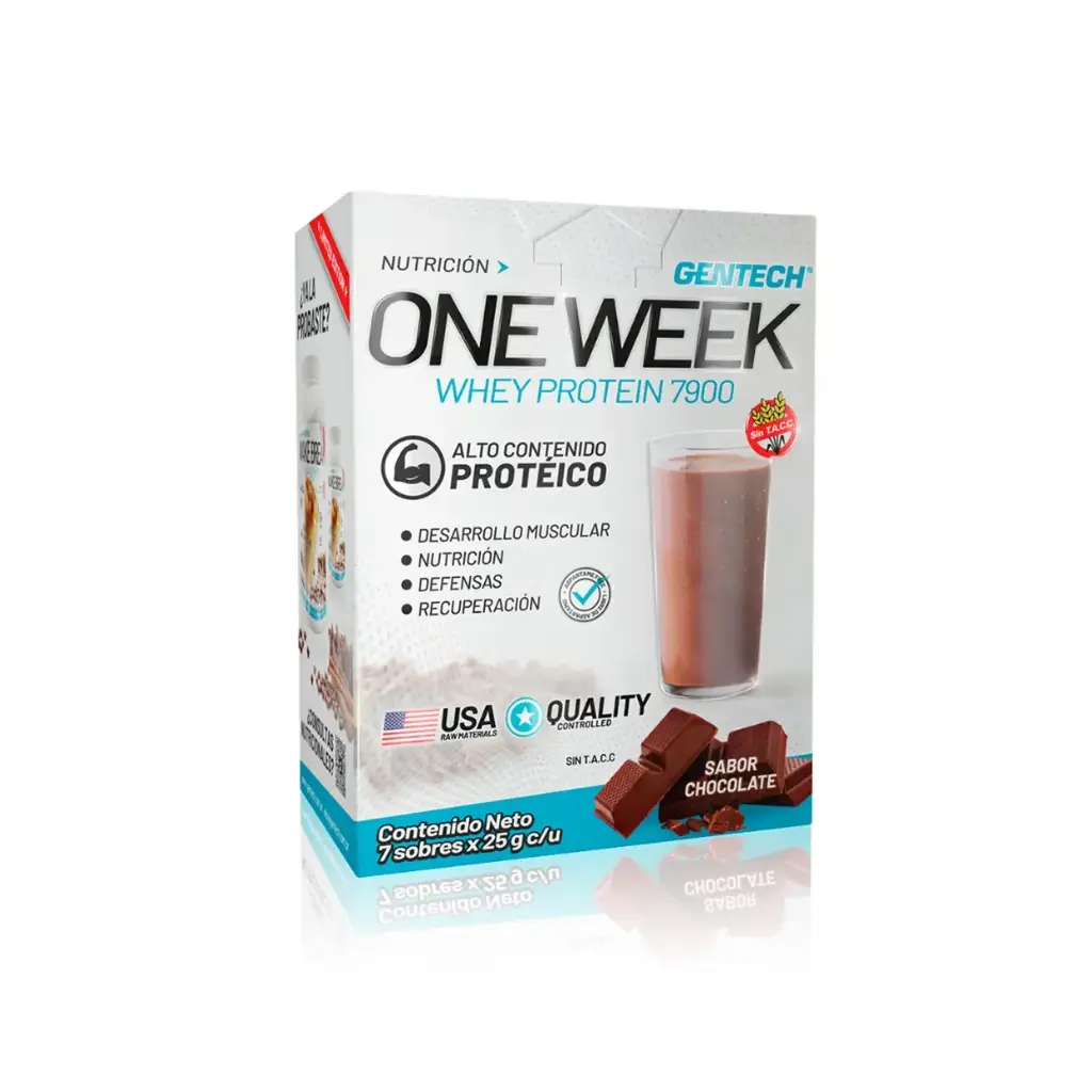 [15000] Proteina whey one week gentech 7 sobre x 25gs (Vainilla)