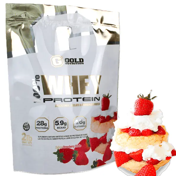 [853] Whey protein gold nutrition 2lb (Frutilla)