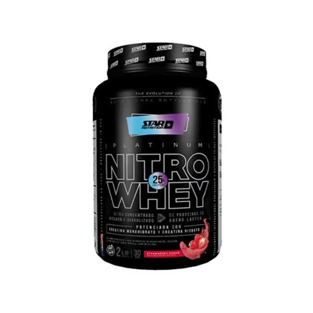 [619660878722] Nitro whey proteina con creatina star nutrition 2lb (Frutilla)
