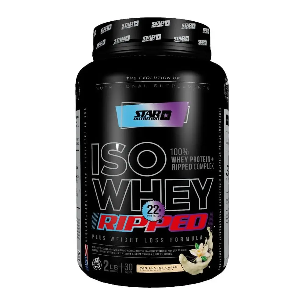 [619660878746] Iso whey ripped proteina con quemador star nutrition 2lb (Vainilla)