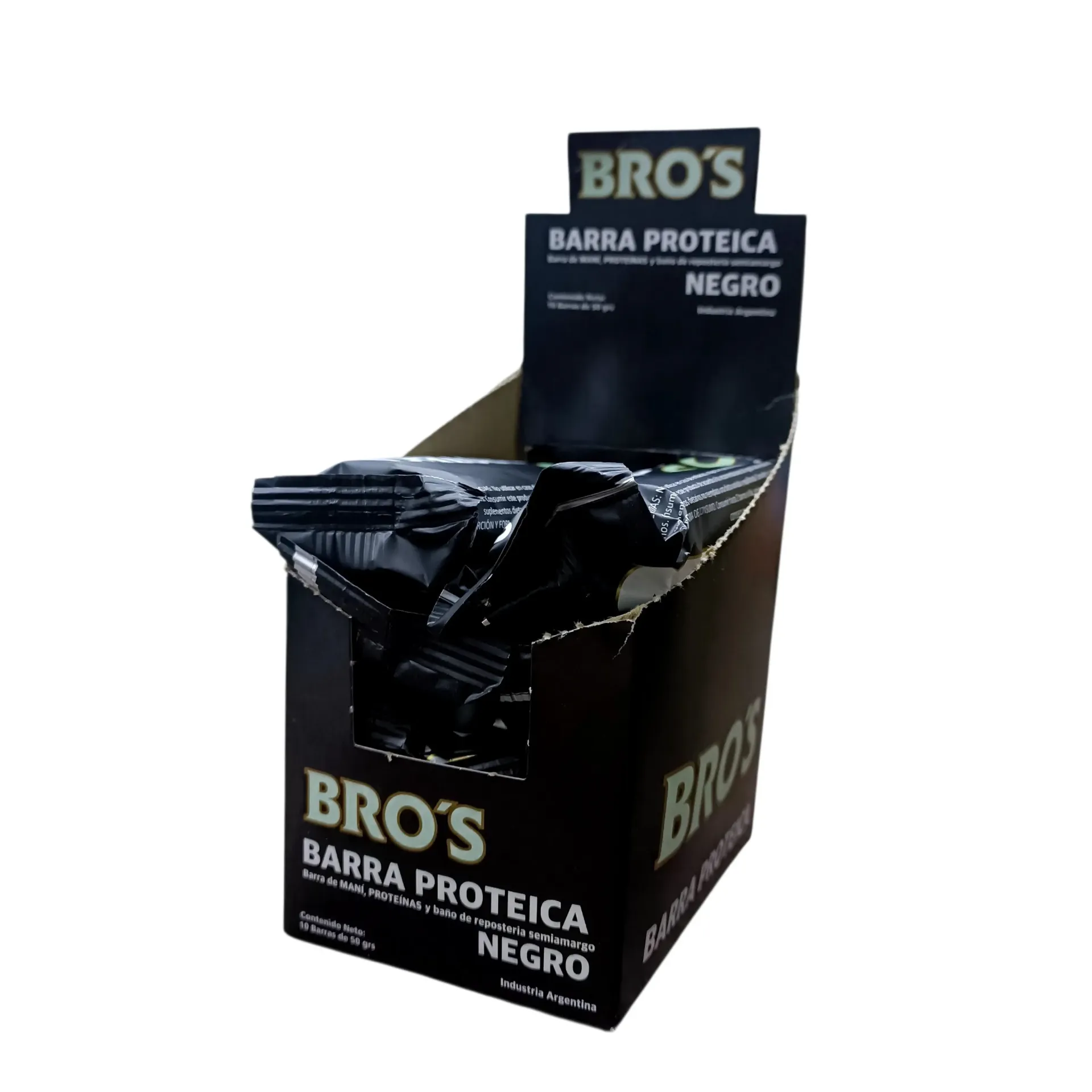 [11776] Barra proteica bros caja 10 x 50gs (Chocolate negro)