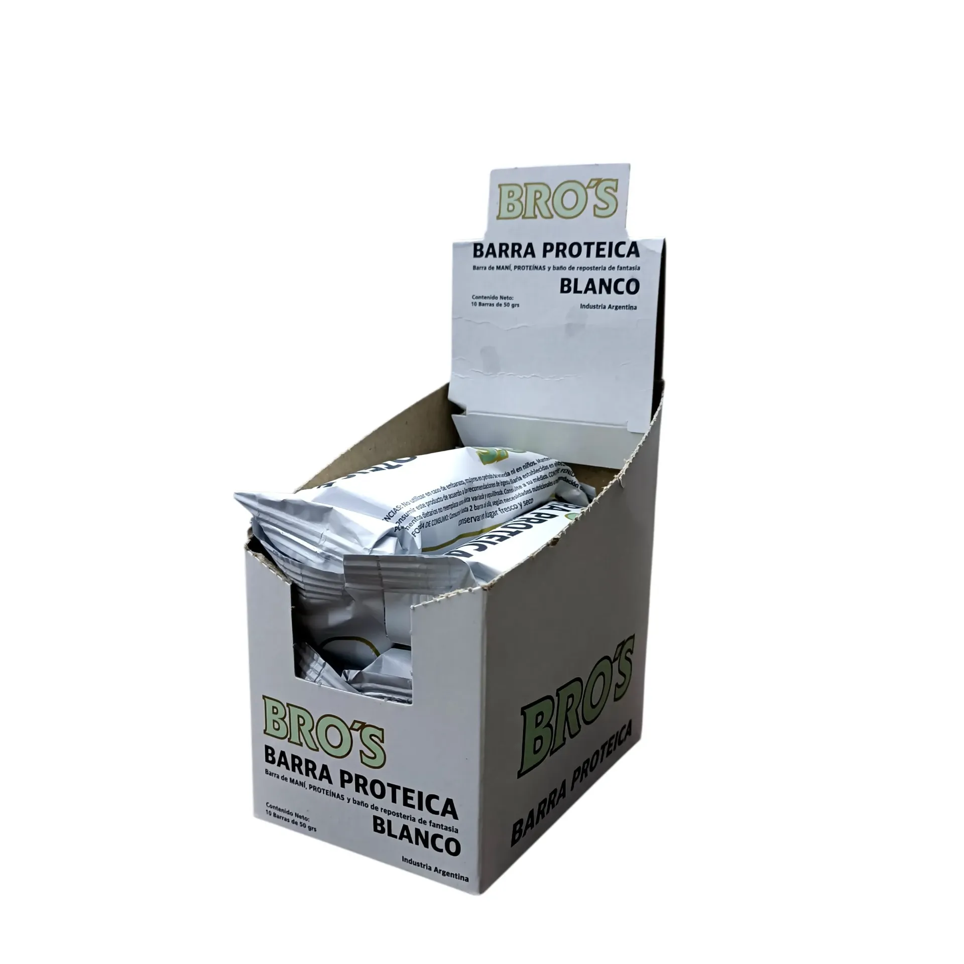 [11926] Barra proteica bros caja 10 x 50gs (Chocolate blanco)