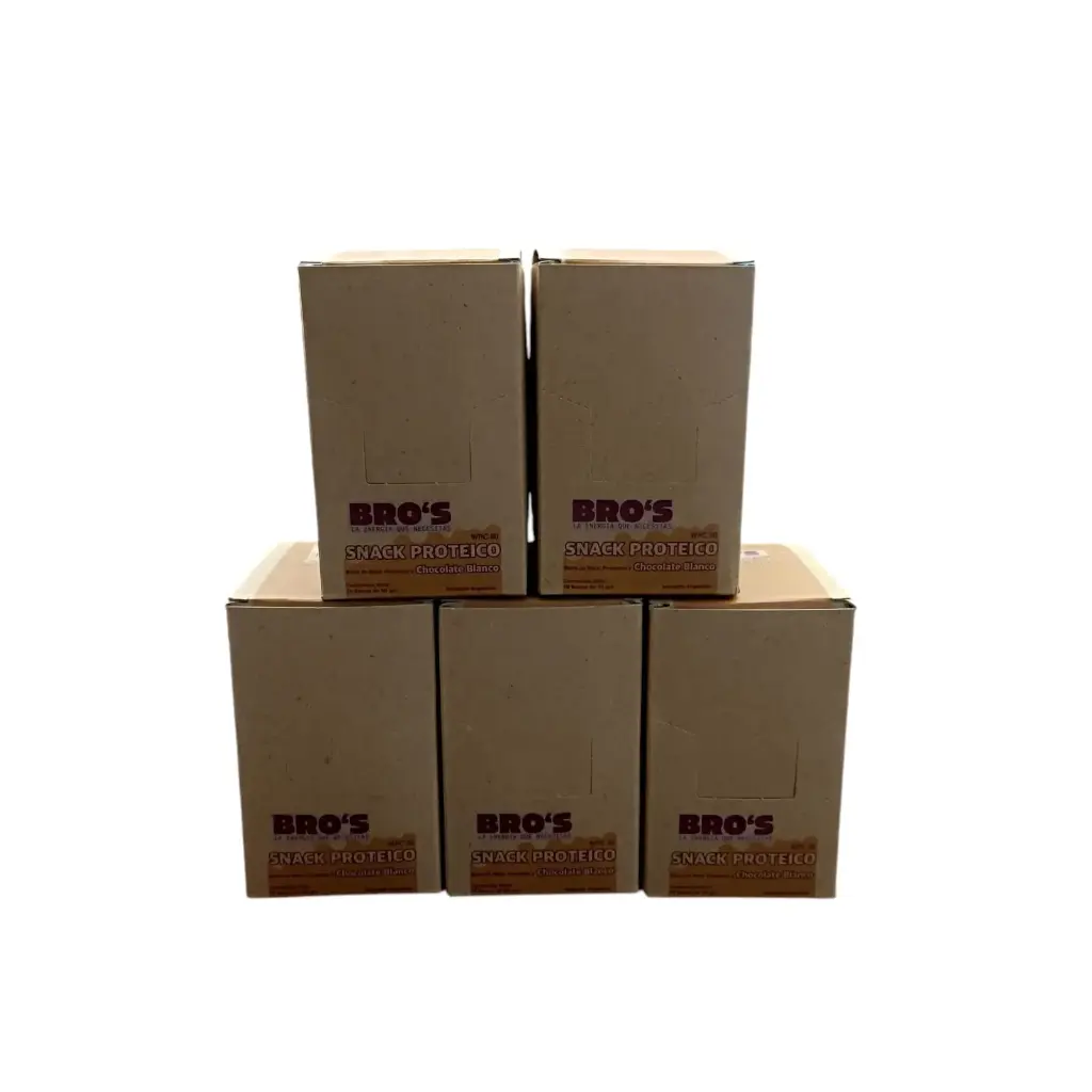 [11928] Combo mayorista barra proteica bros 5 cajas x 10u  (Chocolate blanco)