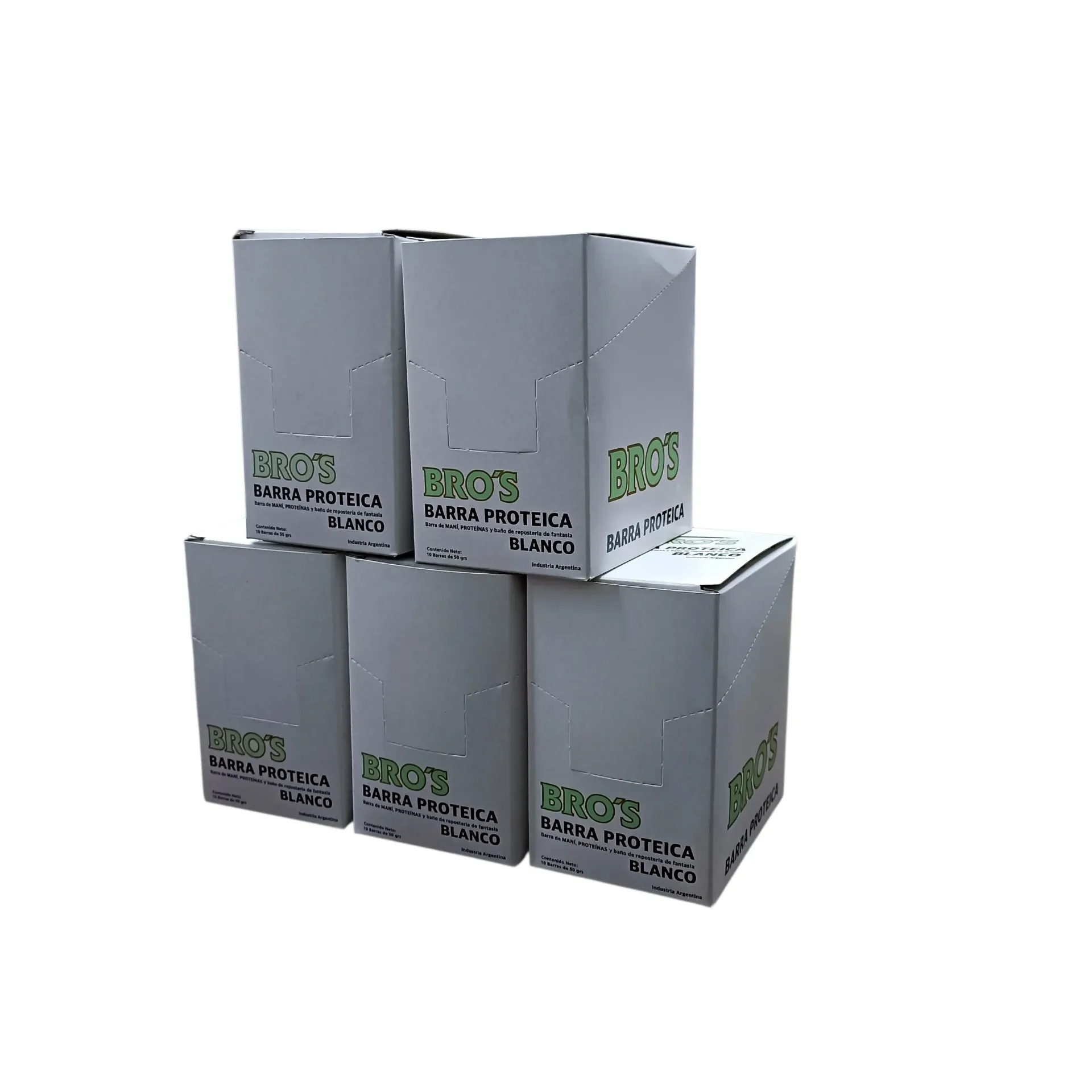 [11928] Combo mayorista barra proteica bros 5 cajas x 10u  (Chocolate blanco)