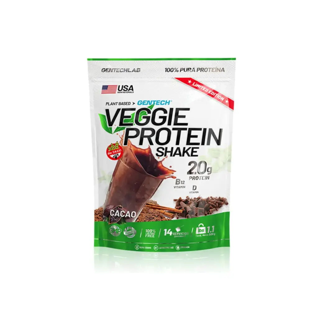 Veggie protein plant cacao gentech 500gs