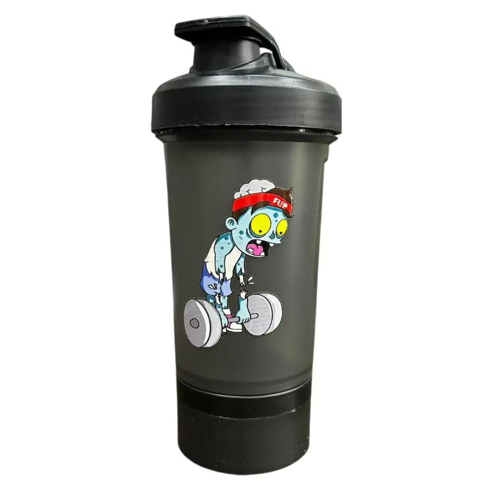 [12627] Shaker FLIP Color Fume- Negro 500ml (2 EN 1 + Scoop) ZOMBIE