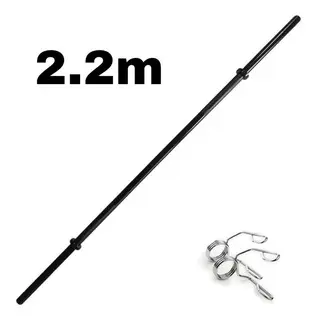 Barra recta negra 2,20m - diametro 30mm - maciza (con topes)