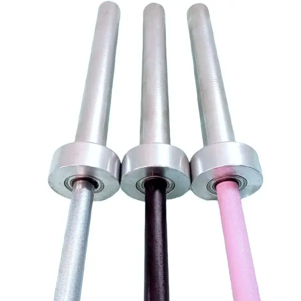 Barra olimpica c/rulemanes 2,2m - 20kg - diametro 50mm (con topes) -  rosa