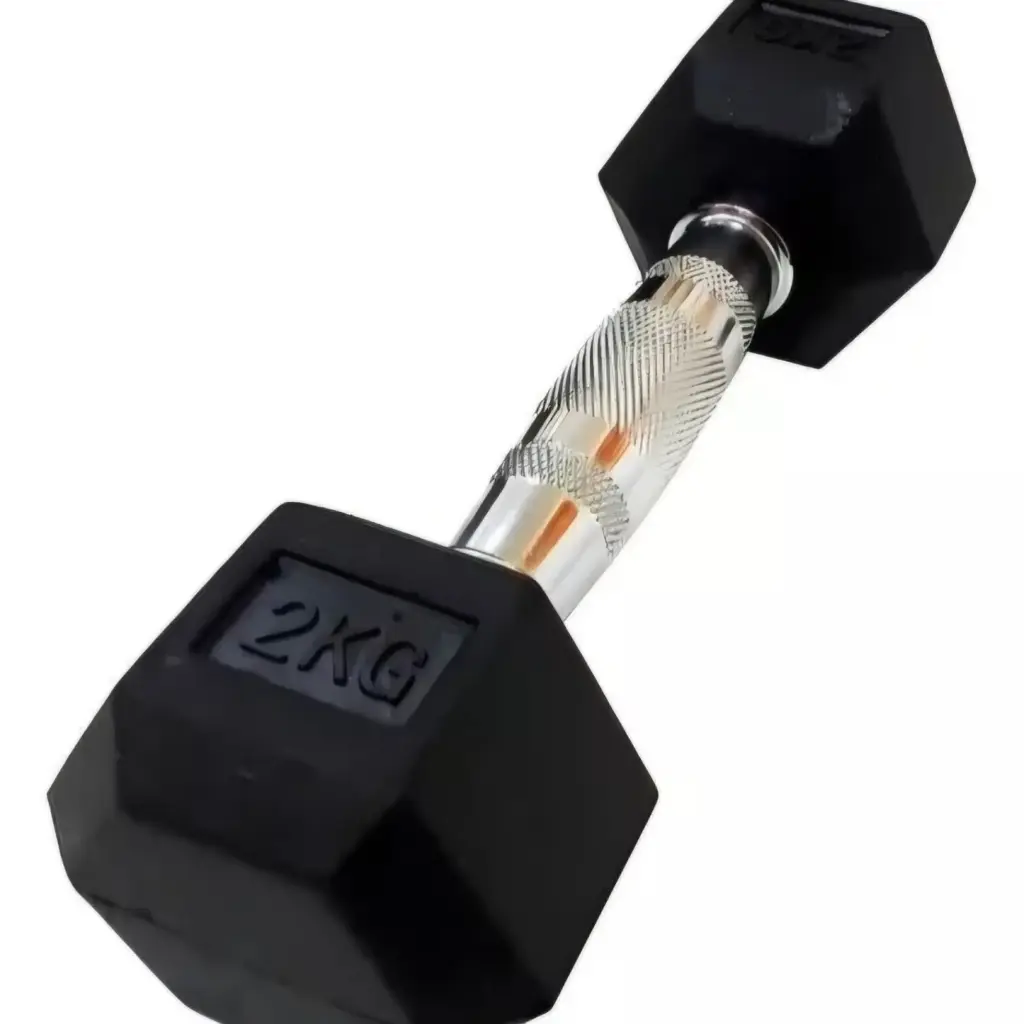 Mancuerna hexagonal caucho 2kg