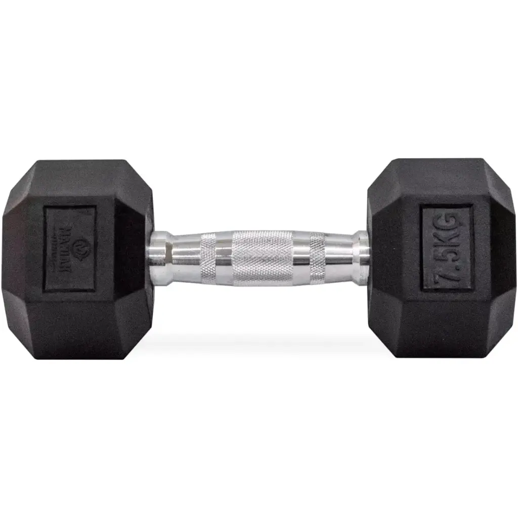 Mancuerna hexagonal caucho 7,5kg