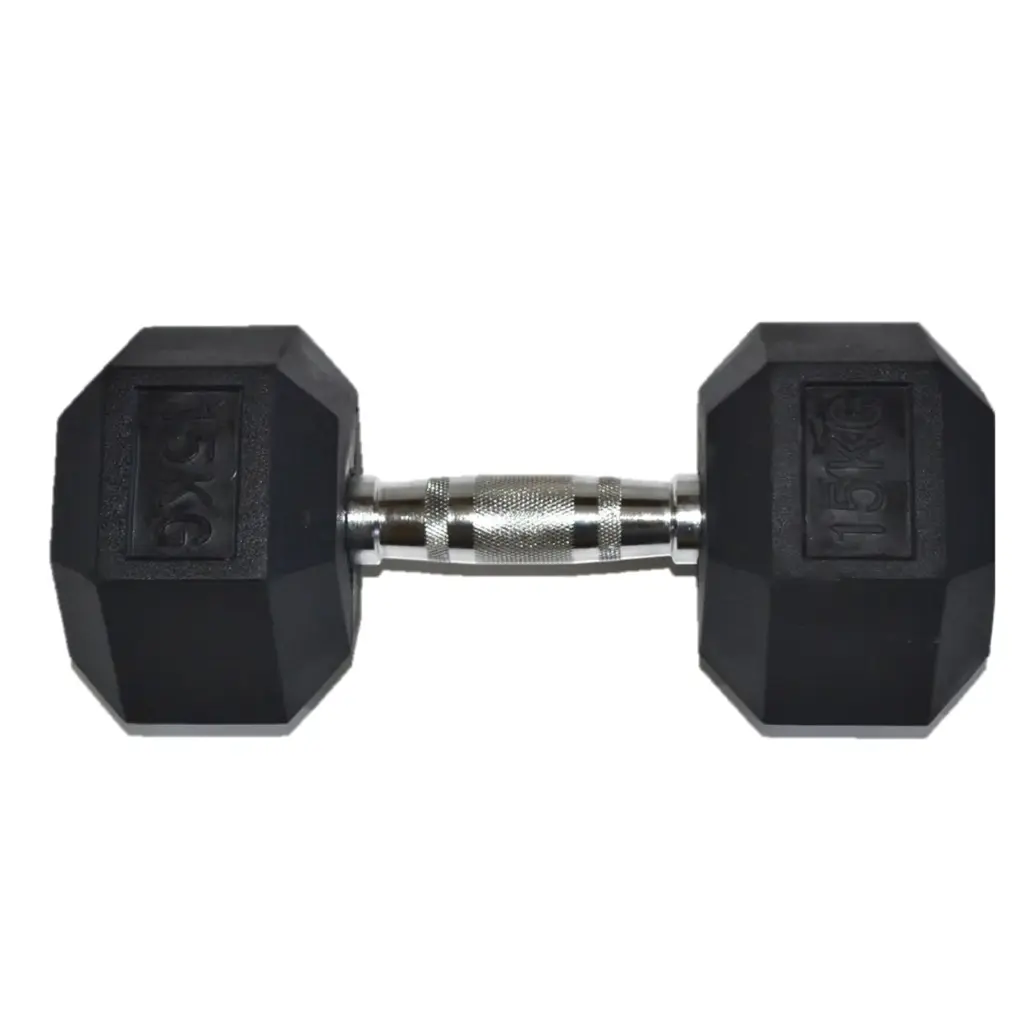 Mancuerna hexagonal caucho 15kg