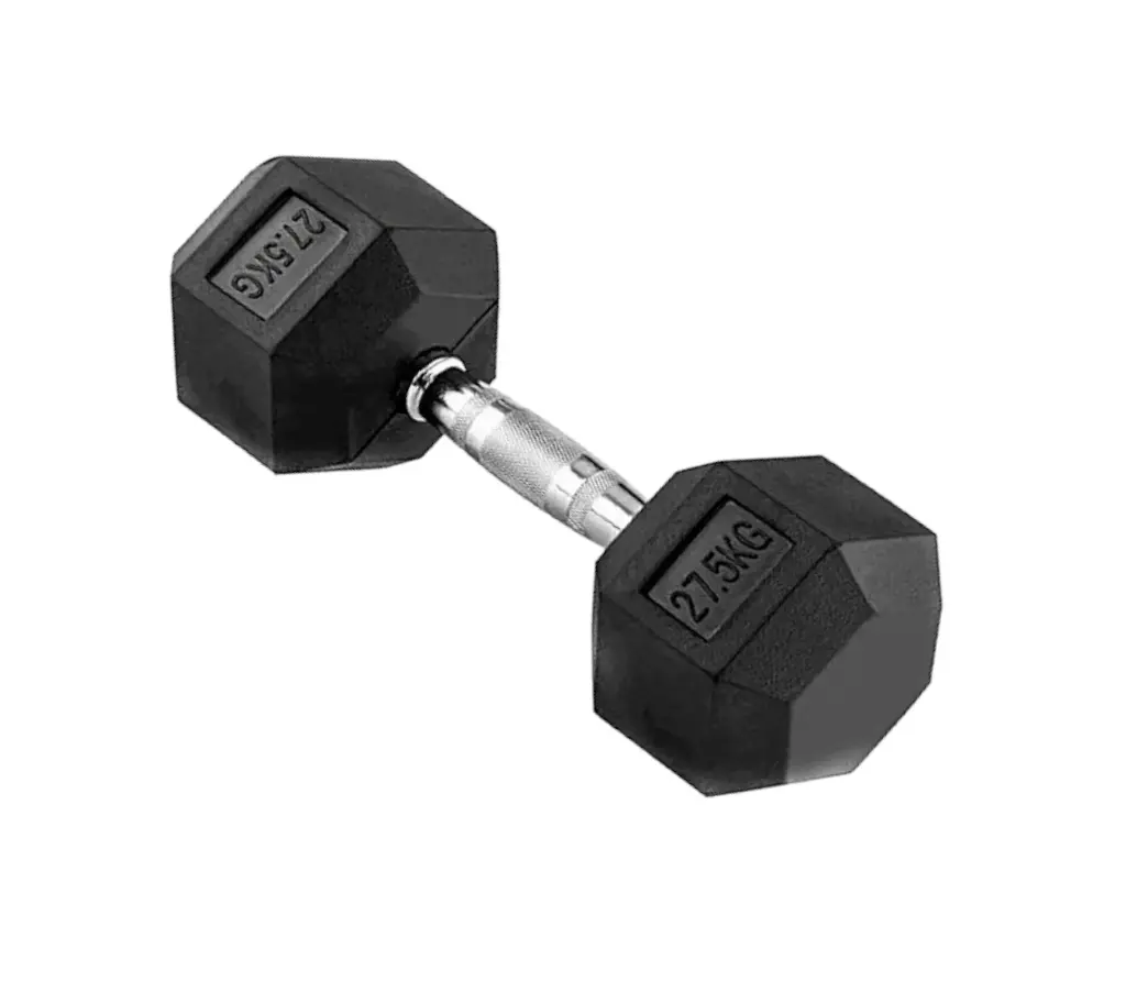 Mancuerna hexagonal caucho 27,5kg