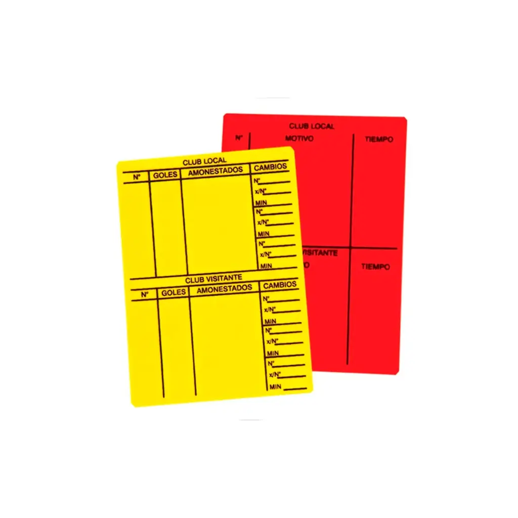 Tarjetas de arbitro futbol gmp