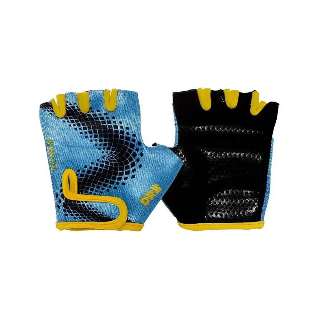 Guante fitness drb power jr turqueza-amarillo