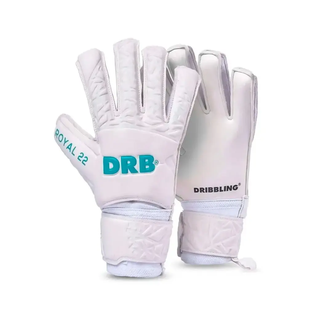 Guante de arquero drb royal 22 blanco turquesa