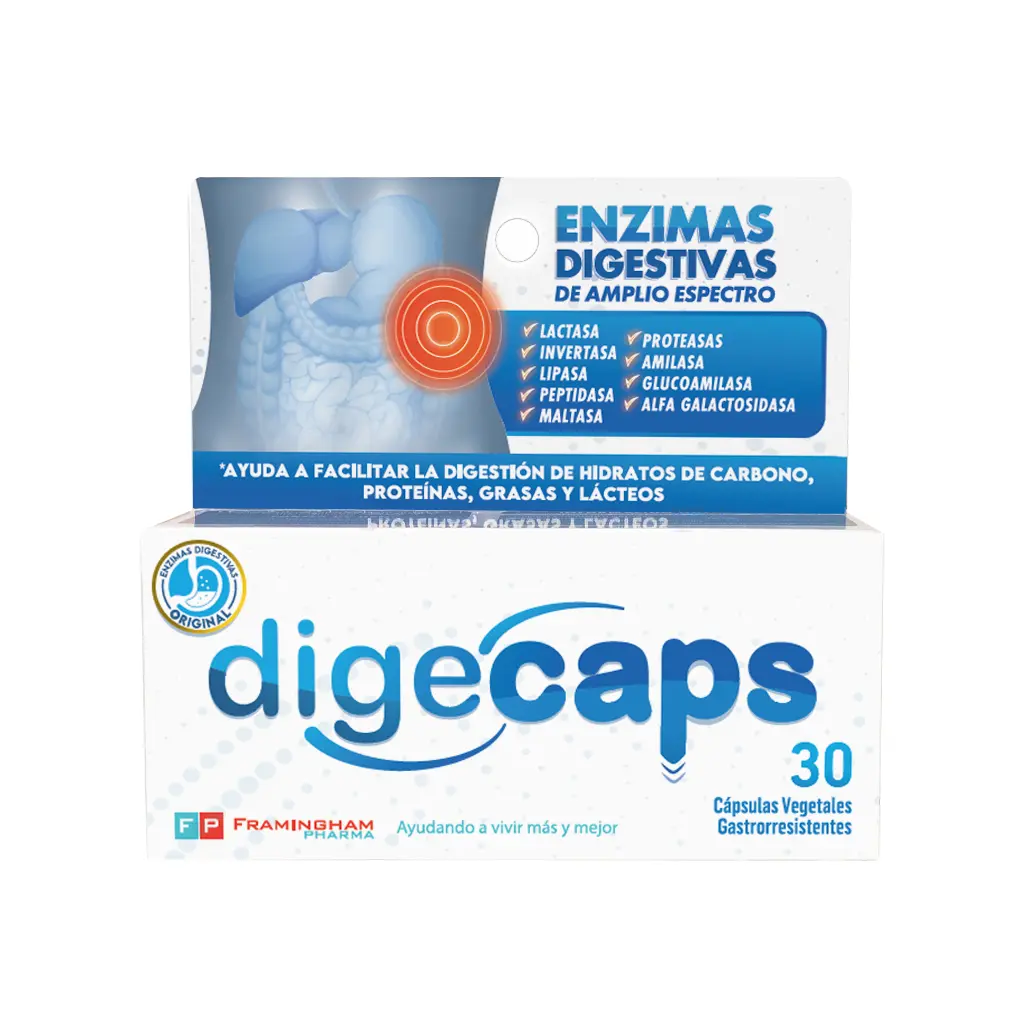 Digecaps enzimas digestivas 30c