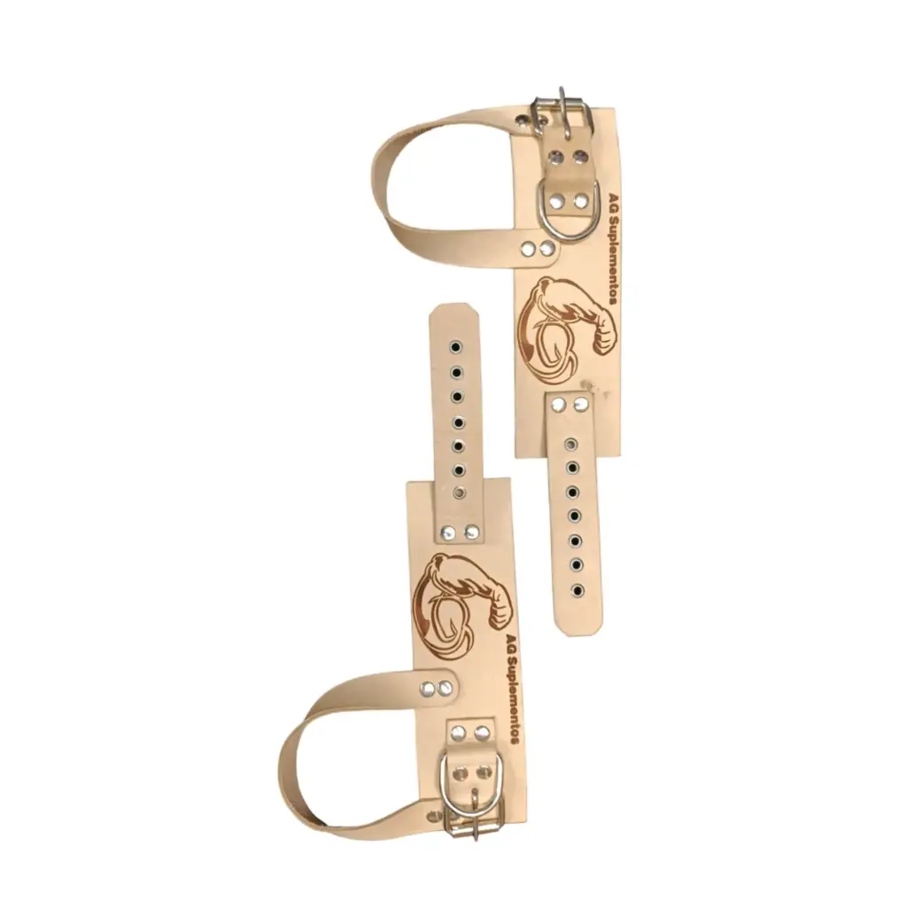 Tobilleras de cuero p/polea con gancho y talon (por par)