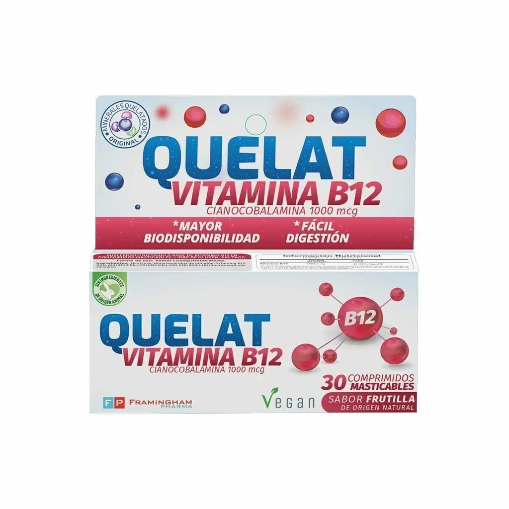 Quelat b12 masticable 30c frutos rojos