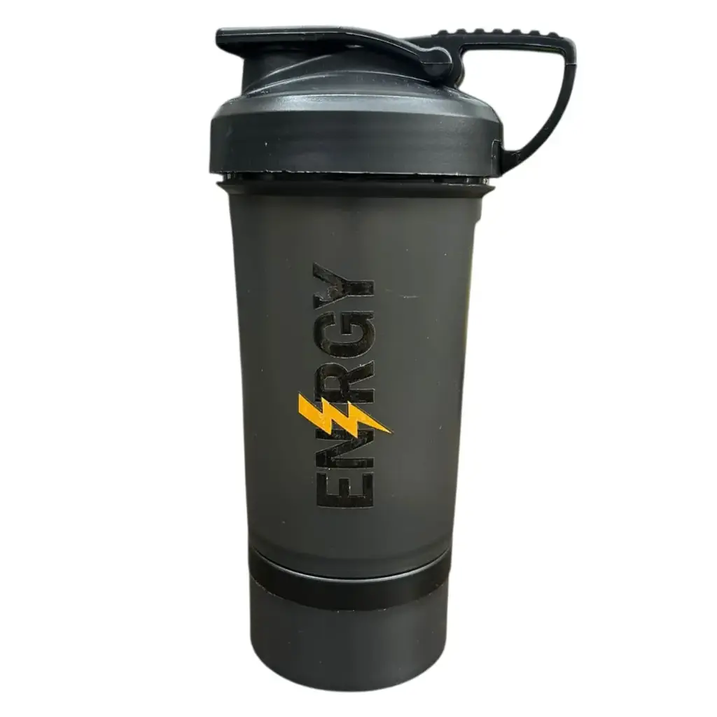[30332] Shaker FLIP Color Fume 500ml (2 EN 1 + Scoop) ENERGY (Negro)