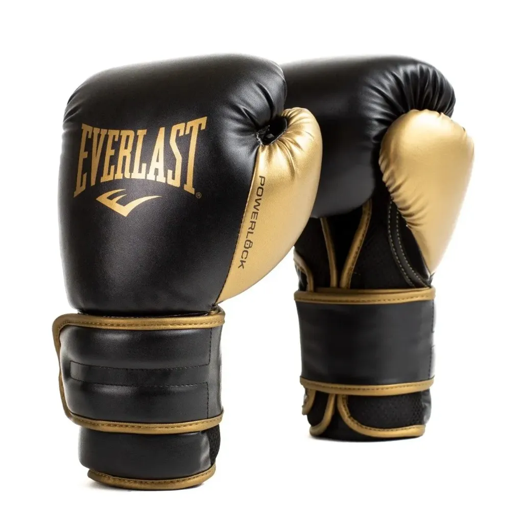 Guante de boxeo powerlock 2r training everlast negro/dorado  (12)