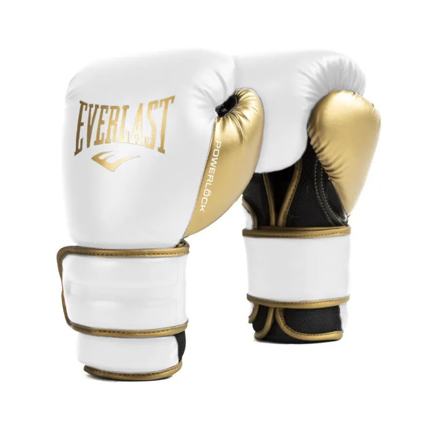 Guante de boxeo powerlock 2r training everlast blanco/dorado  