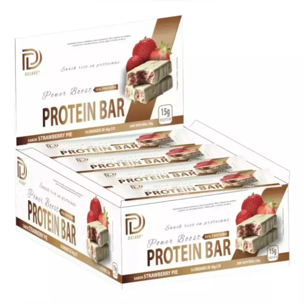 Barra proteica deluxe caja 16 x 46gs (Frutilla)