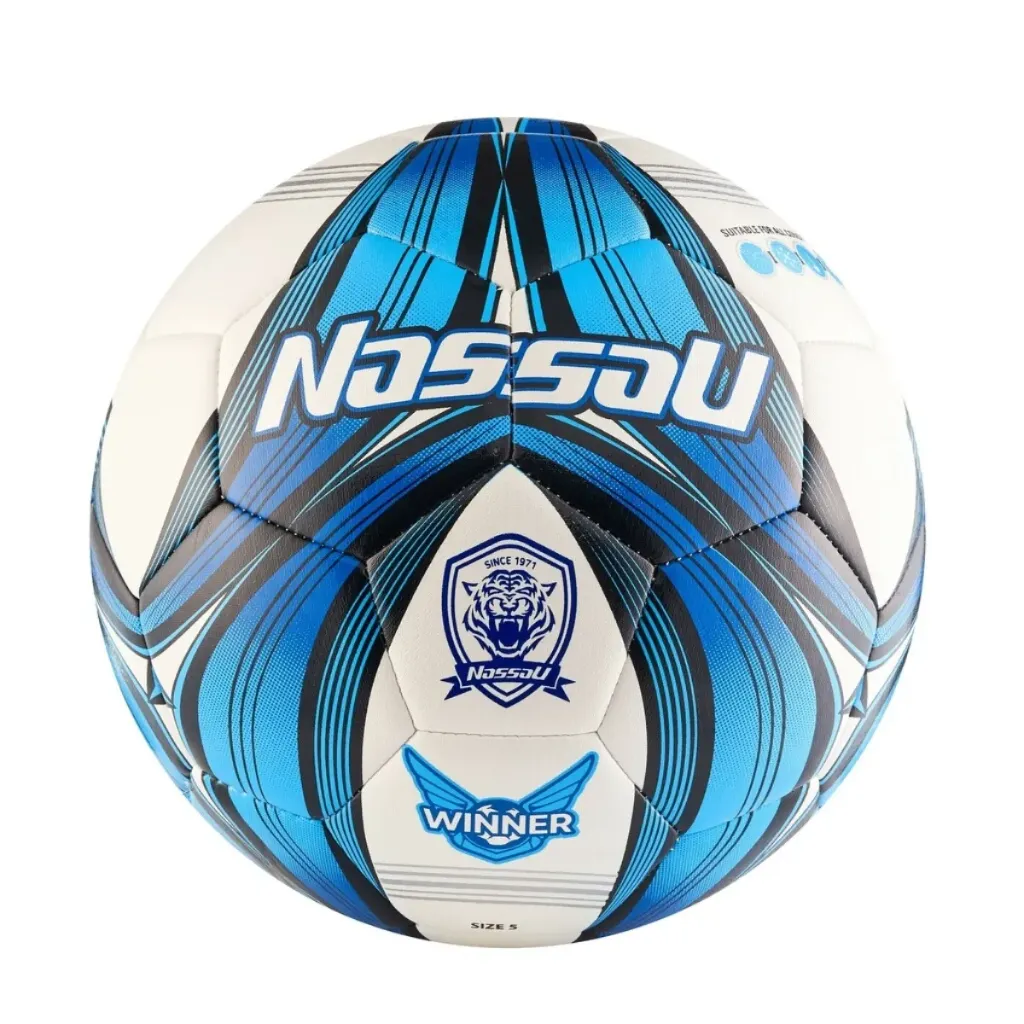 Pelota de futbol nassau WINNER Nº 5 Cosida a Maquina Azul/Verde