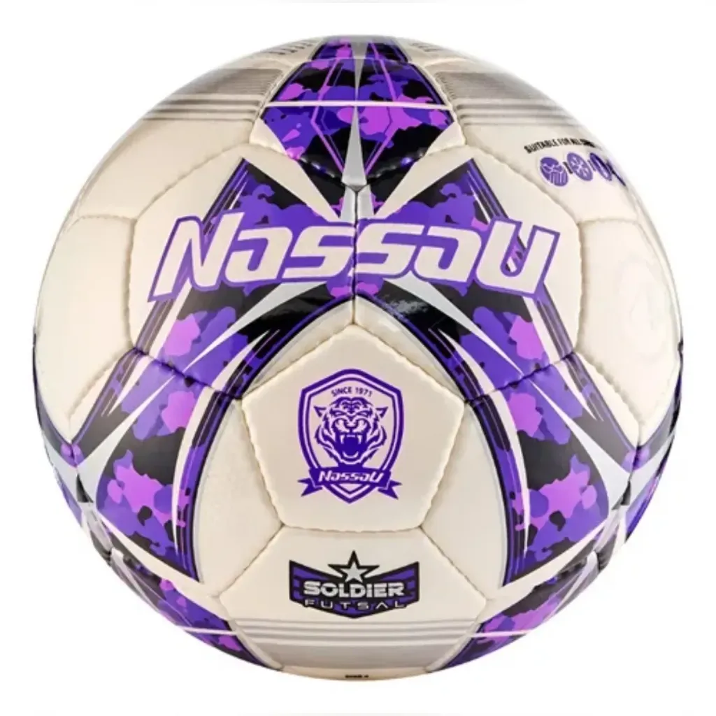 Pelota de futbol nassau SOLDIER Futsal Nº 4 (64cm) Violeta/Negro