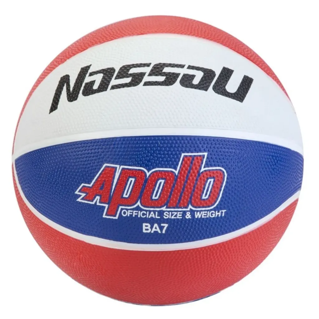 Pelota de basquet nassau APOLLO Nº 7  Special Rubber Blanco/Rojo/Azul