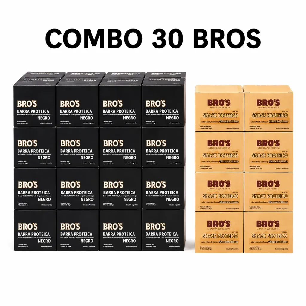 Combo distribuidor barra proteica bros 30 cajas x 10u