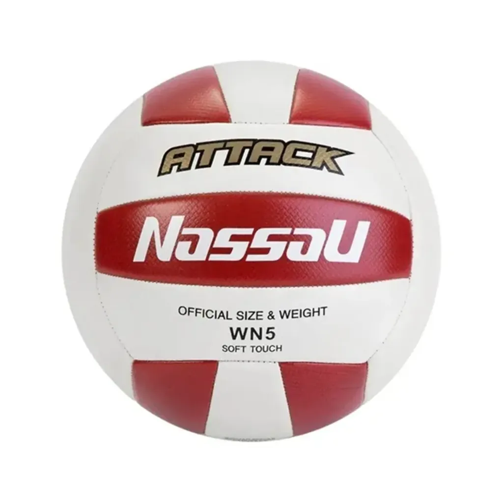 Pelota de voley nassau ATTACK Nº 5  Soft Touch  Blanco/Rojo