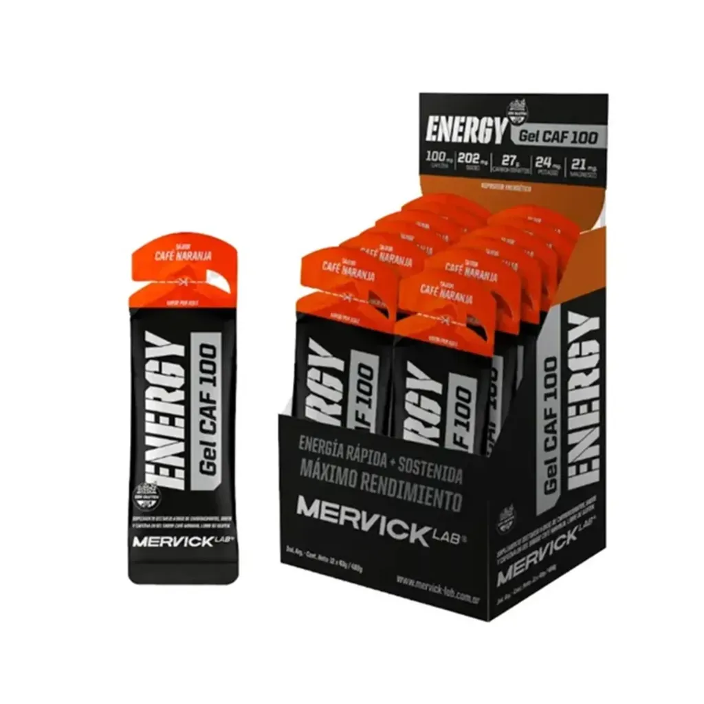 Gel Energy caf 100 caja de 12 x 40grs mervick (Frutos rojos)