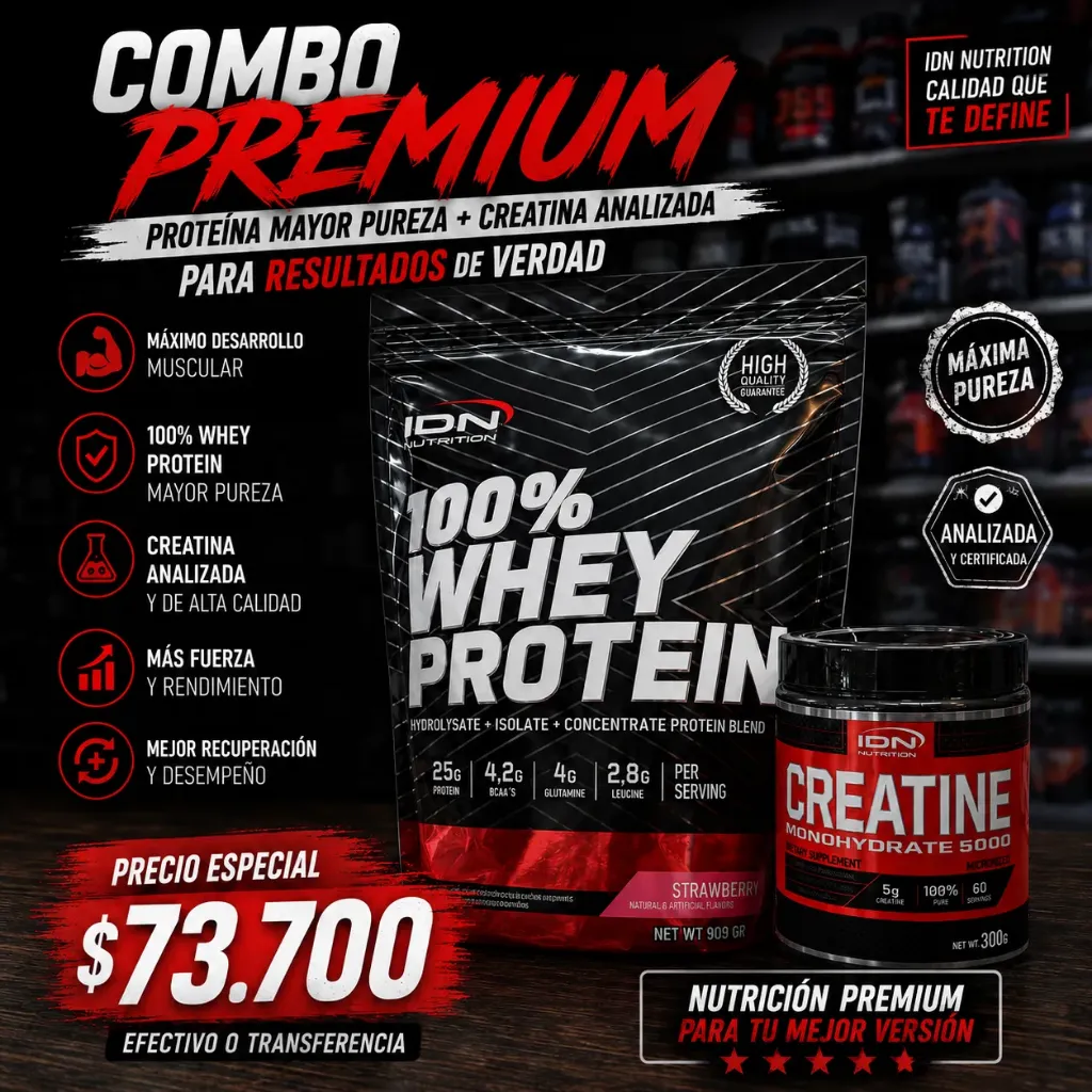 Combo proteina 2lb y creatina 300gs idn