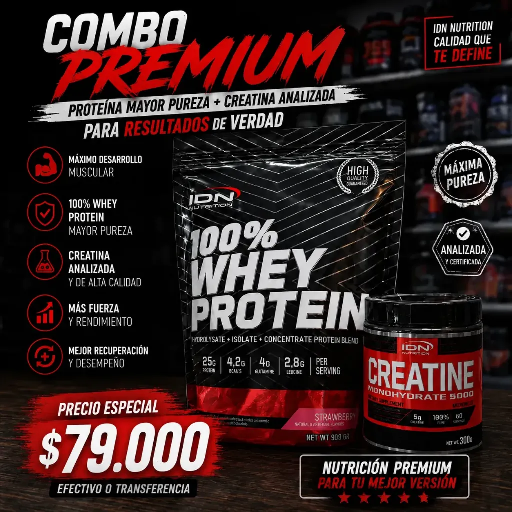 Combo proteina 2lb y creatina 300gs idn