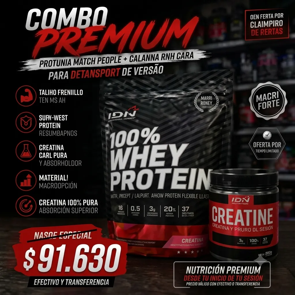 Combo proteina 2lb y creatina 300gs idn