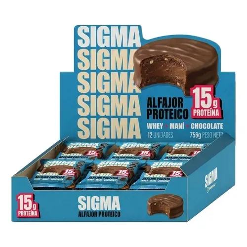 Alfajor proteico sigma caja de 22u x 63g