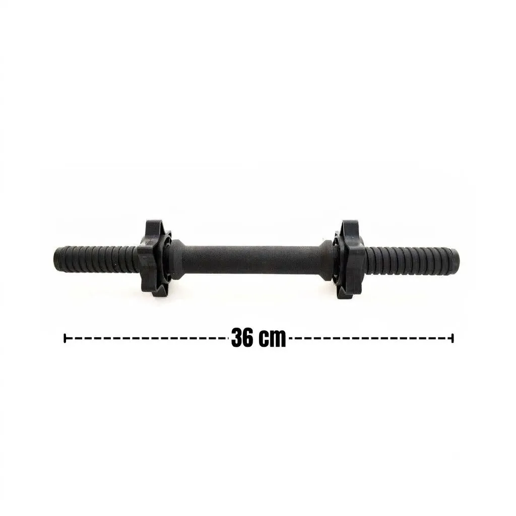 Mancuerna hierro hueco 36 cm recubierto en PVC con rosca -24 mm – max carga 40 kg