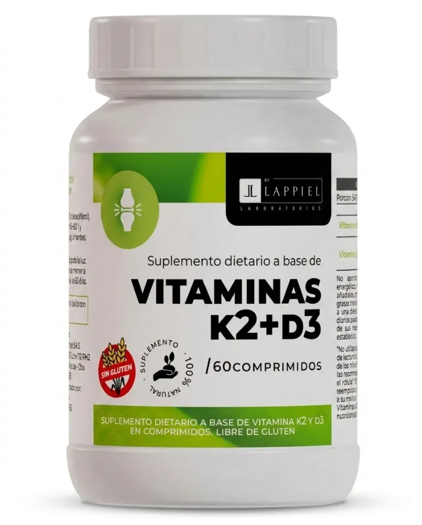 Vitaminas K2 + D3 – 60 comprimidos lappiel