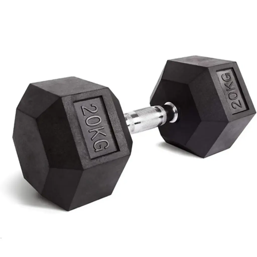 Mancuerna hexagonal caucho 22,5kg