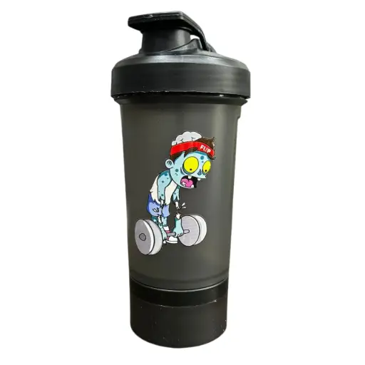 [12627] Shaker FLIP Color Fume- Negro 500ml (2 EN 1 + Scoop) ZOMBIE