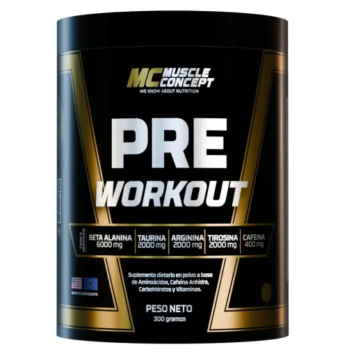 Pre entreno preworkout muscle concept x 300gs