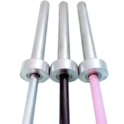 [11205] Barra olimpica c/rulemanes 2,2m - 20kg - diametro 50mm (con topes) -  rosa