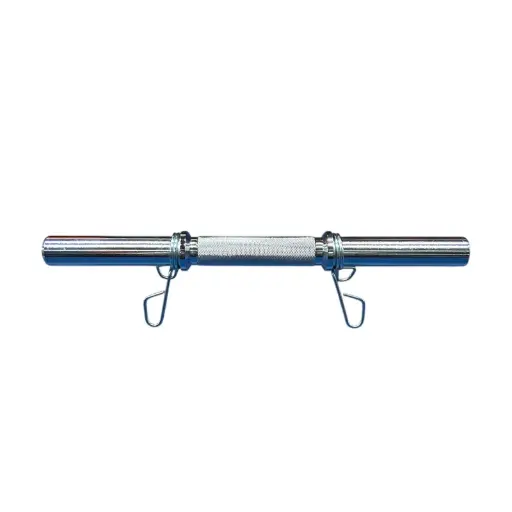 [12601] Mancuerna 40cm cromada maciza con topes importada - diametro 30mm