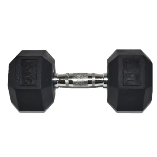 [10838] Mancuerna hexagonal caucho 15kg