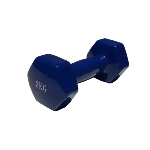 [10844] Mancuerna hexagonal recubierta 3kg