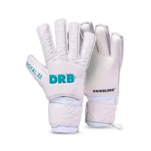 Guante de arquero drb royal 22 blanco turquesa