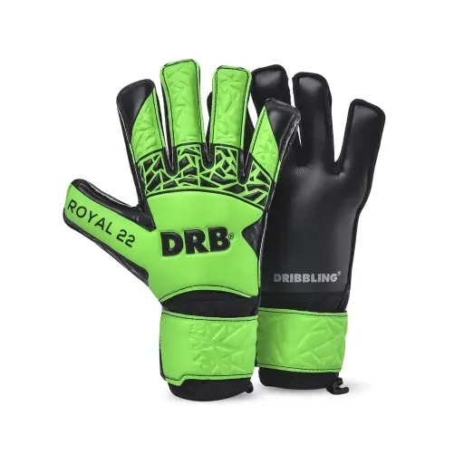 Guante de arquero drb royal 22 negro verde